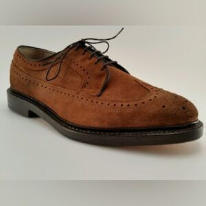 ALLEN EDMOND Big Sur suede wingtip Oxford dress shoes brown Made in USA 11D